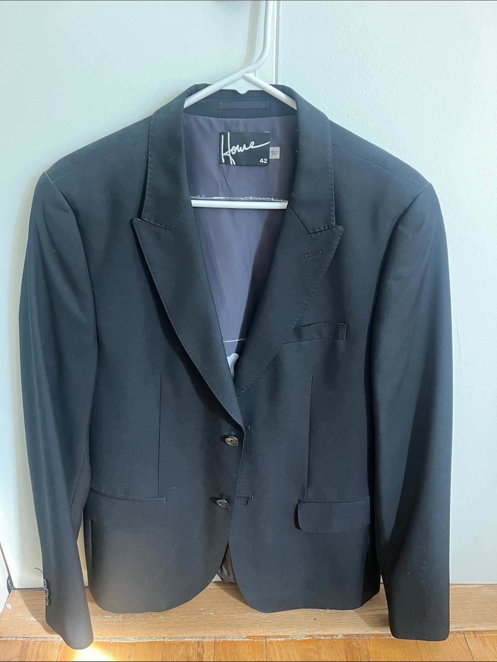 Howe Black Men's Sport Coat with Script Lining